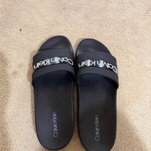 Calvin Klein Black Logo Slide Sandals